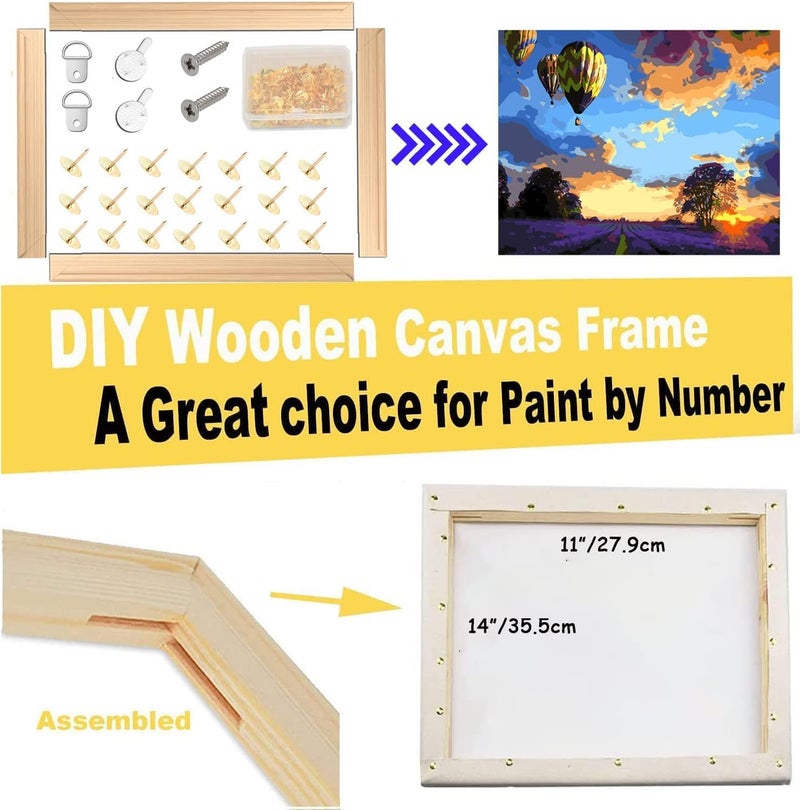 Yeeyeah 2 Pack 11"x 14" DIY Wood Canvas Stretcher Bars, Canvas Frames Kit-Easy to Assemble,Wooden Frames Kit for Oil Painting,Canvas Painting，Embroidery Stitch and Needlepoint Arts Supplies (11 * 14) - Image 3